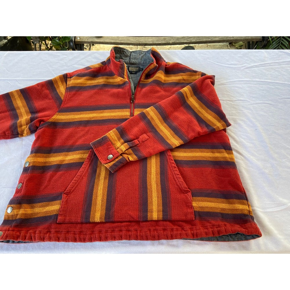 Pendleton Zip Jacket XL Mens striped ￼Flannel w/Pocket